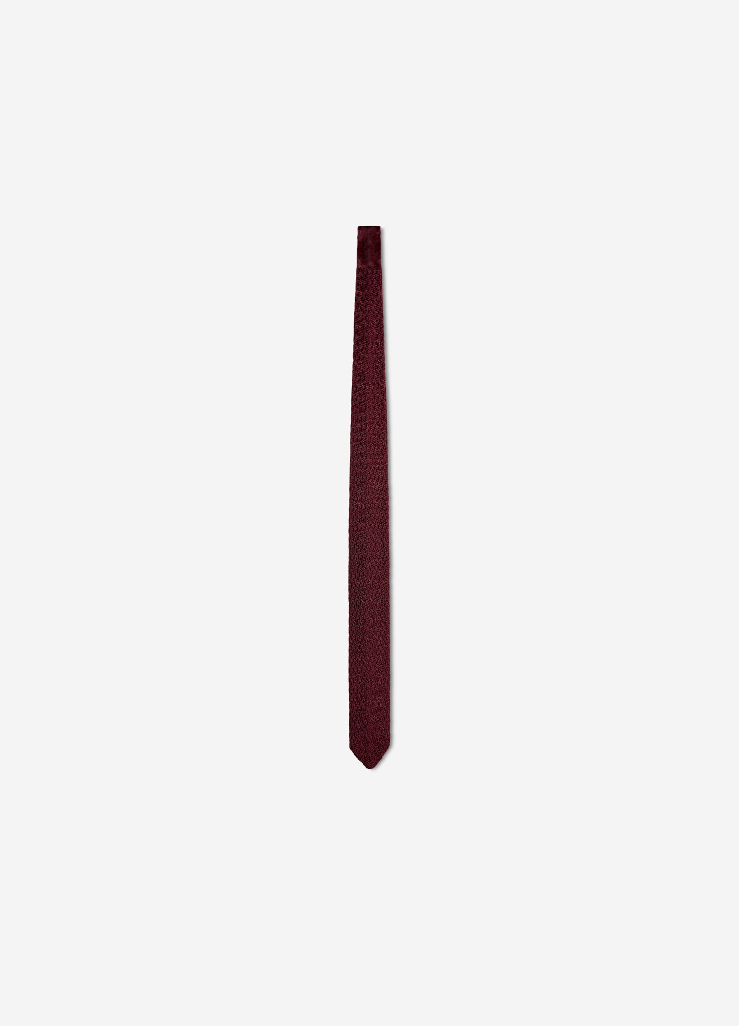 Zig Zag Silk Knitted Tie Wine