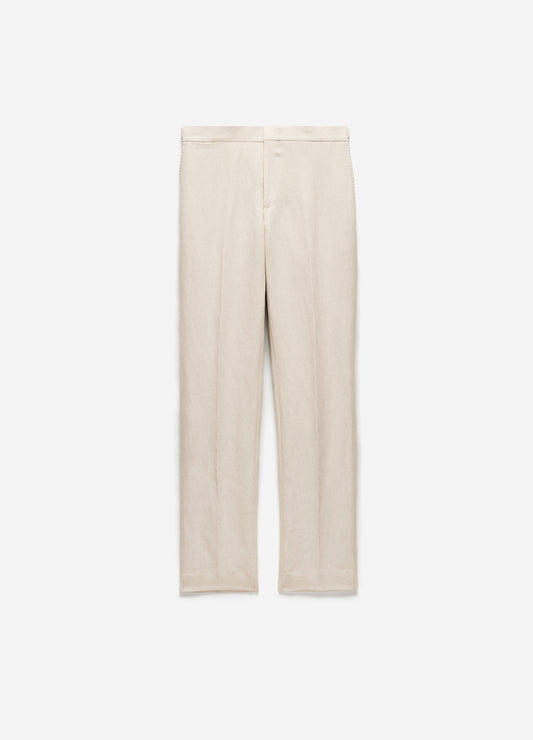 Linen Cotton Twill Suit Pants Natural