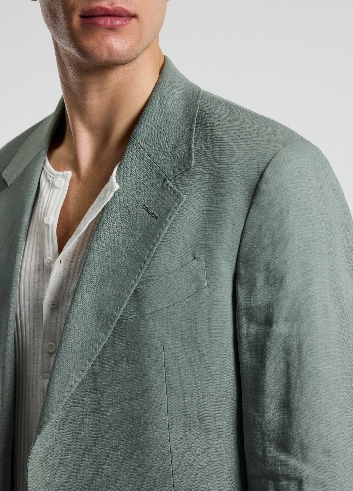 Stretch Linen Suit Jacket Neo Green