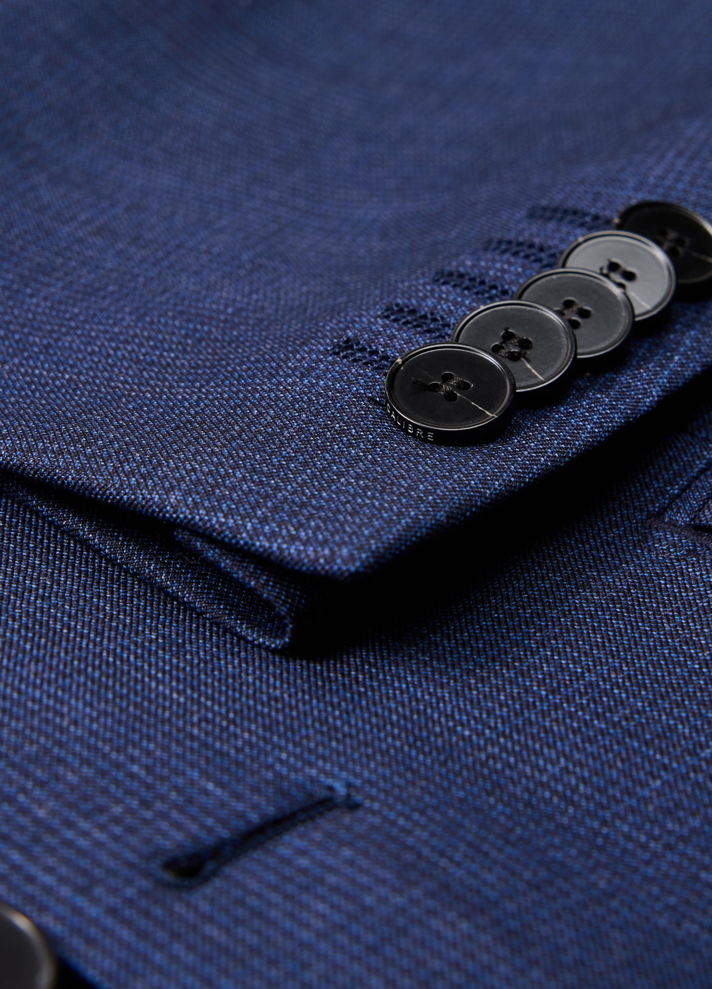 Micro Check Wool Suit Jacket Royal Blue