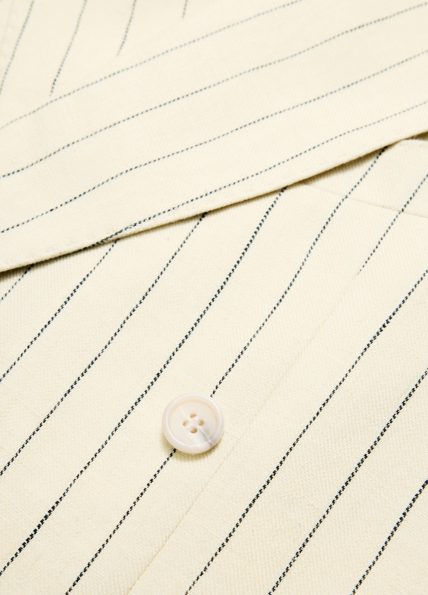 Striped Double-Breasted Suit Jacket Bone