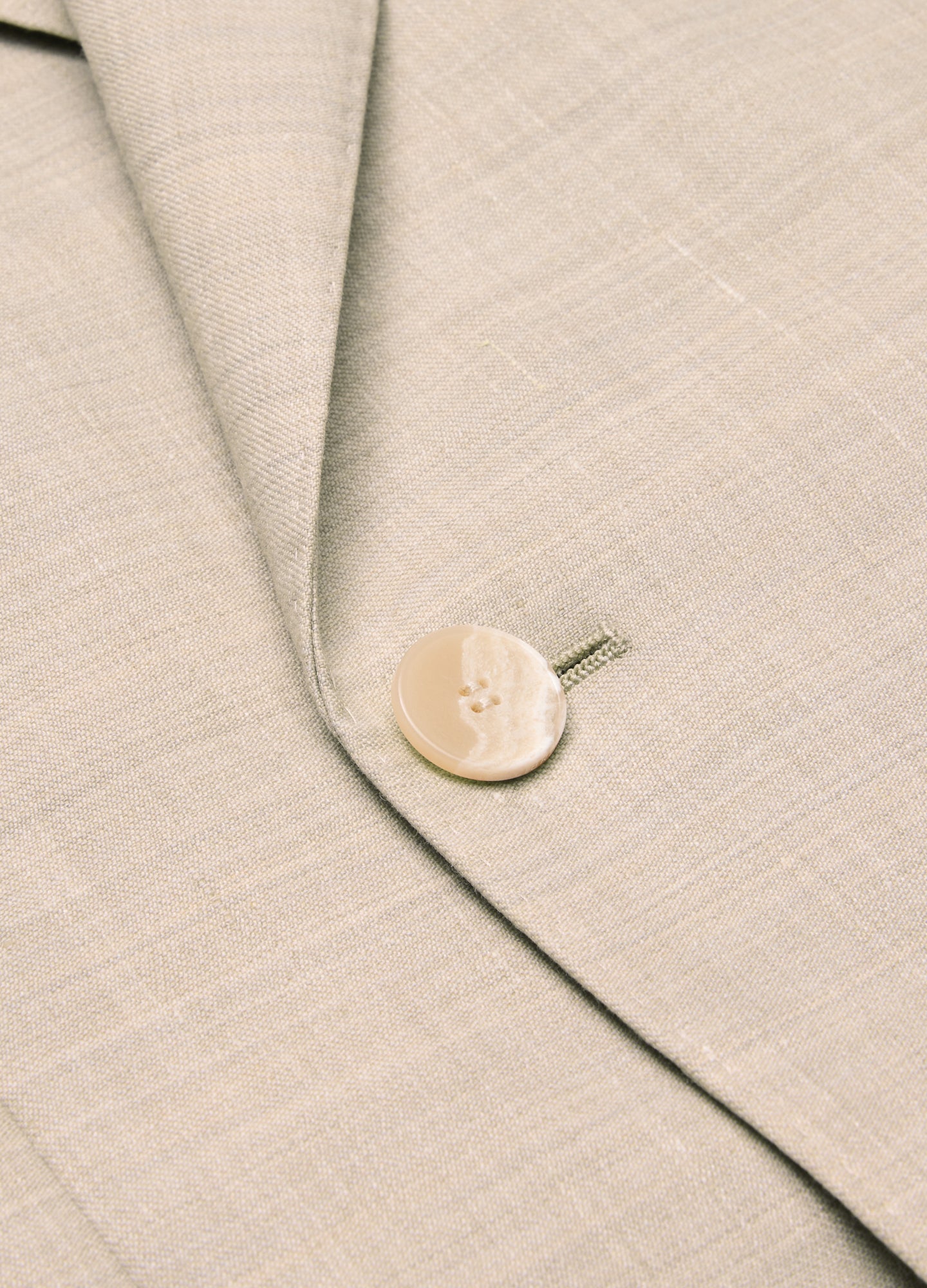 Linen Wool Double-Breasted Suit Jacket Natural