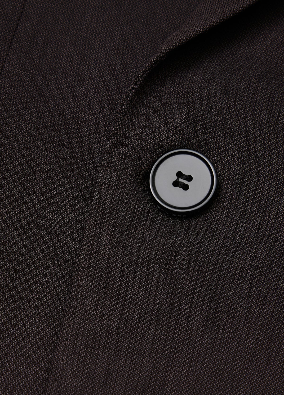 Double-Breasted Linen Blend Suit Jacket Chocolate