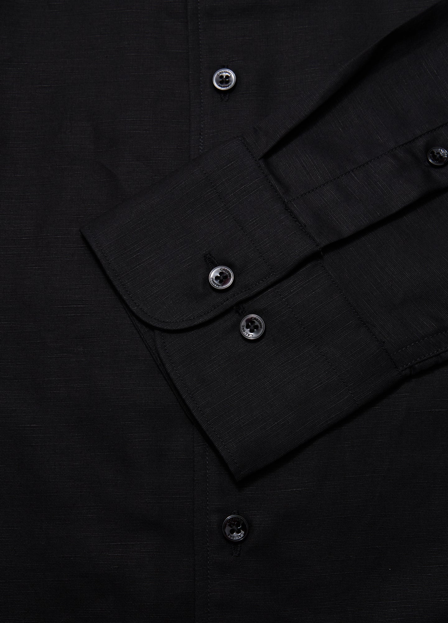 Refined Cotton Linen Shirt Black