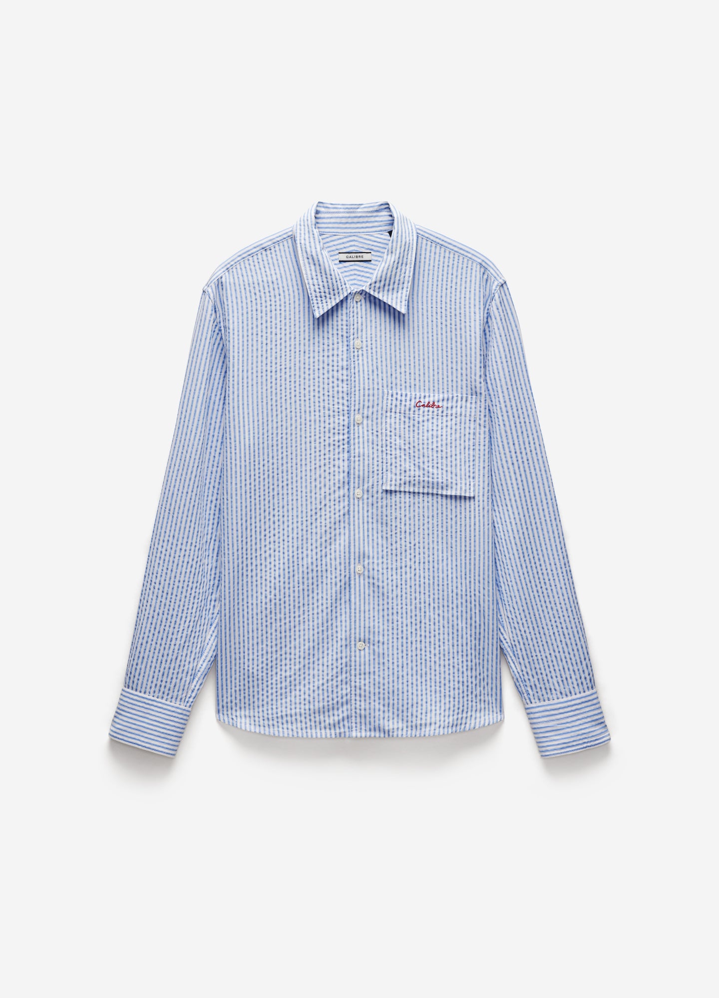 Seersucker Striped Shirt Pale Blue
