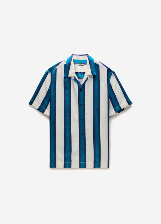 Ombre Stripe Short Sleeved Shirt Pacific