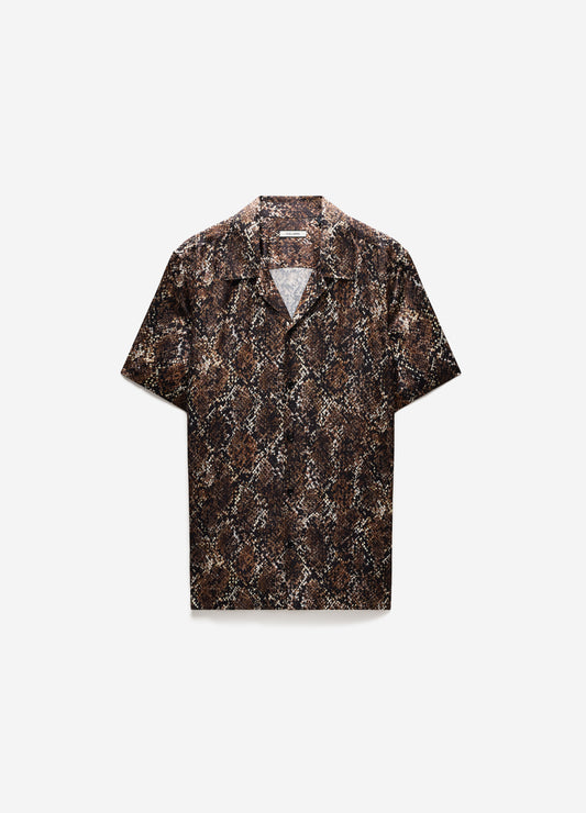 Relaxed Camp Collar Shirt Chocolate