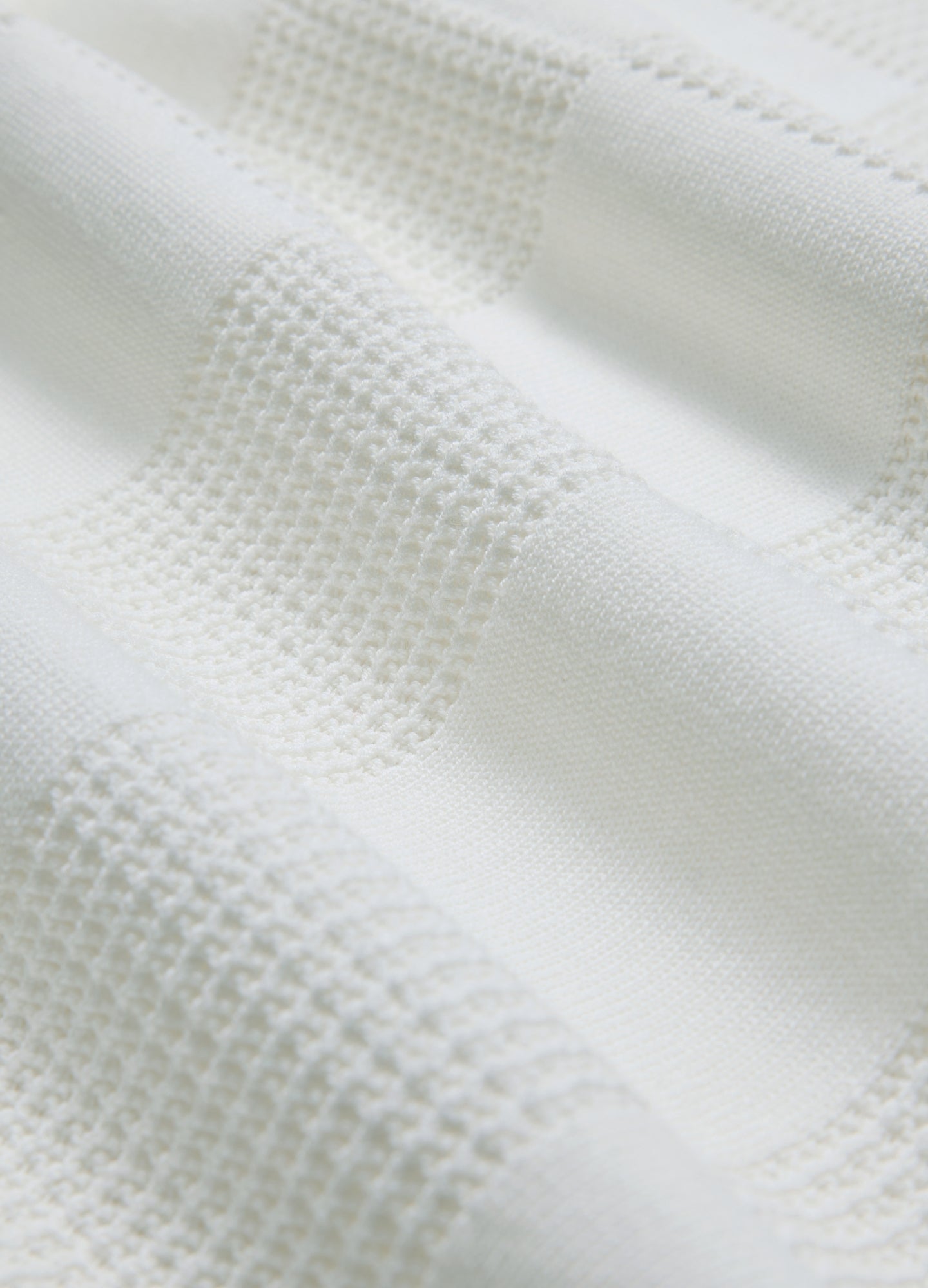 Grid Stitch Polo White