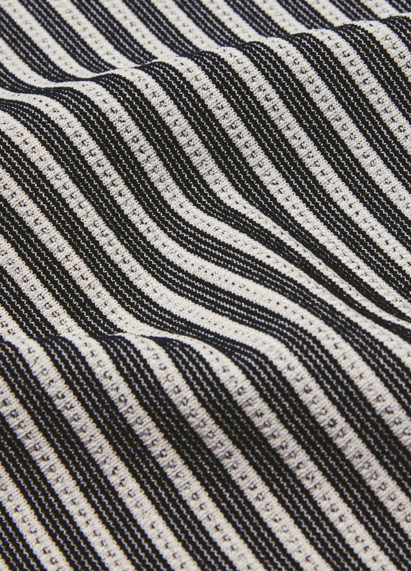 Ribbed Technical Knit Stripe Polo Navy