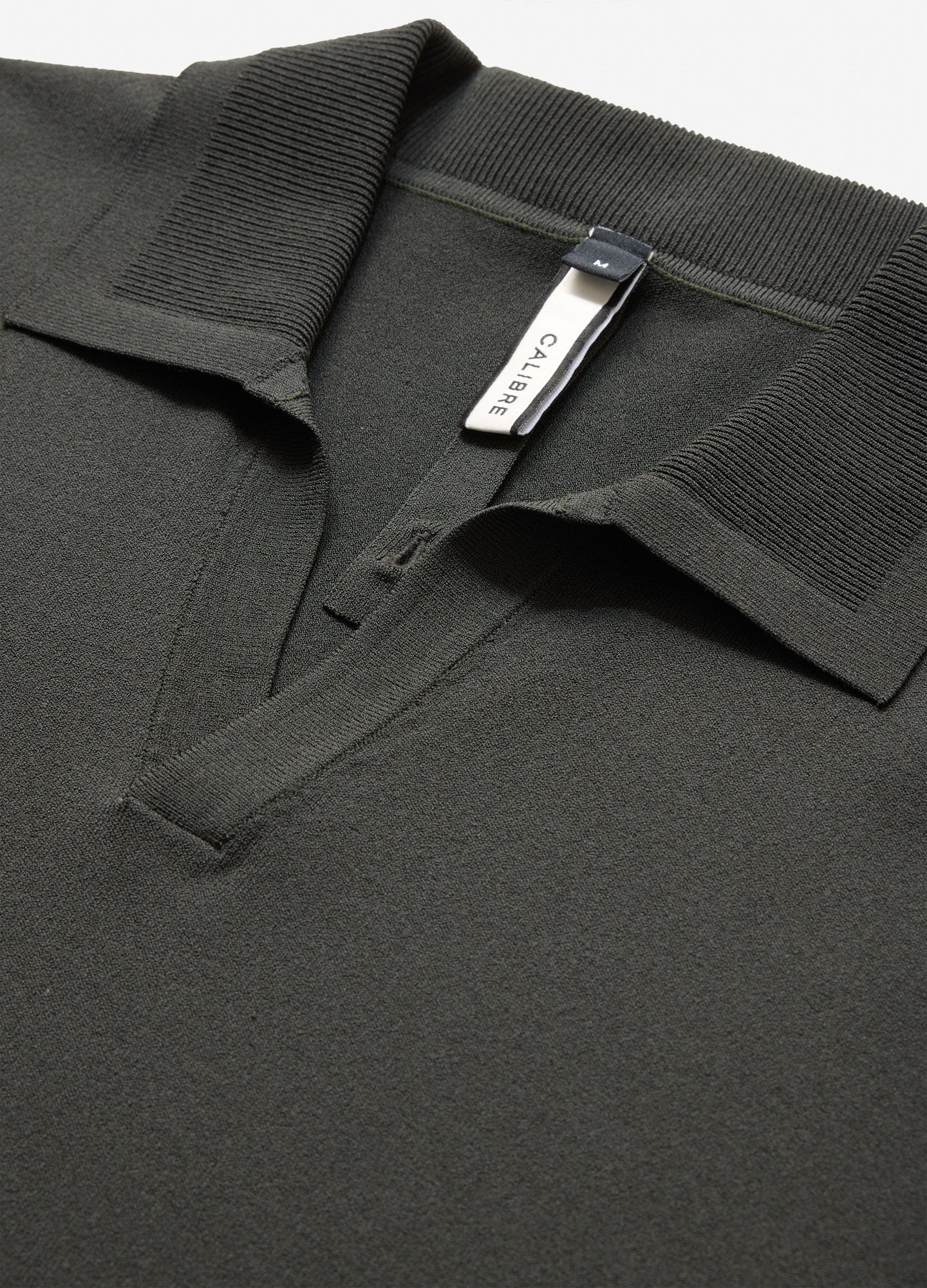 Rib Collar Tech Knit Polo Khaki