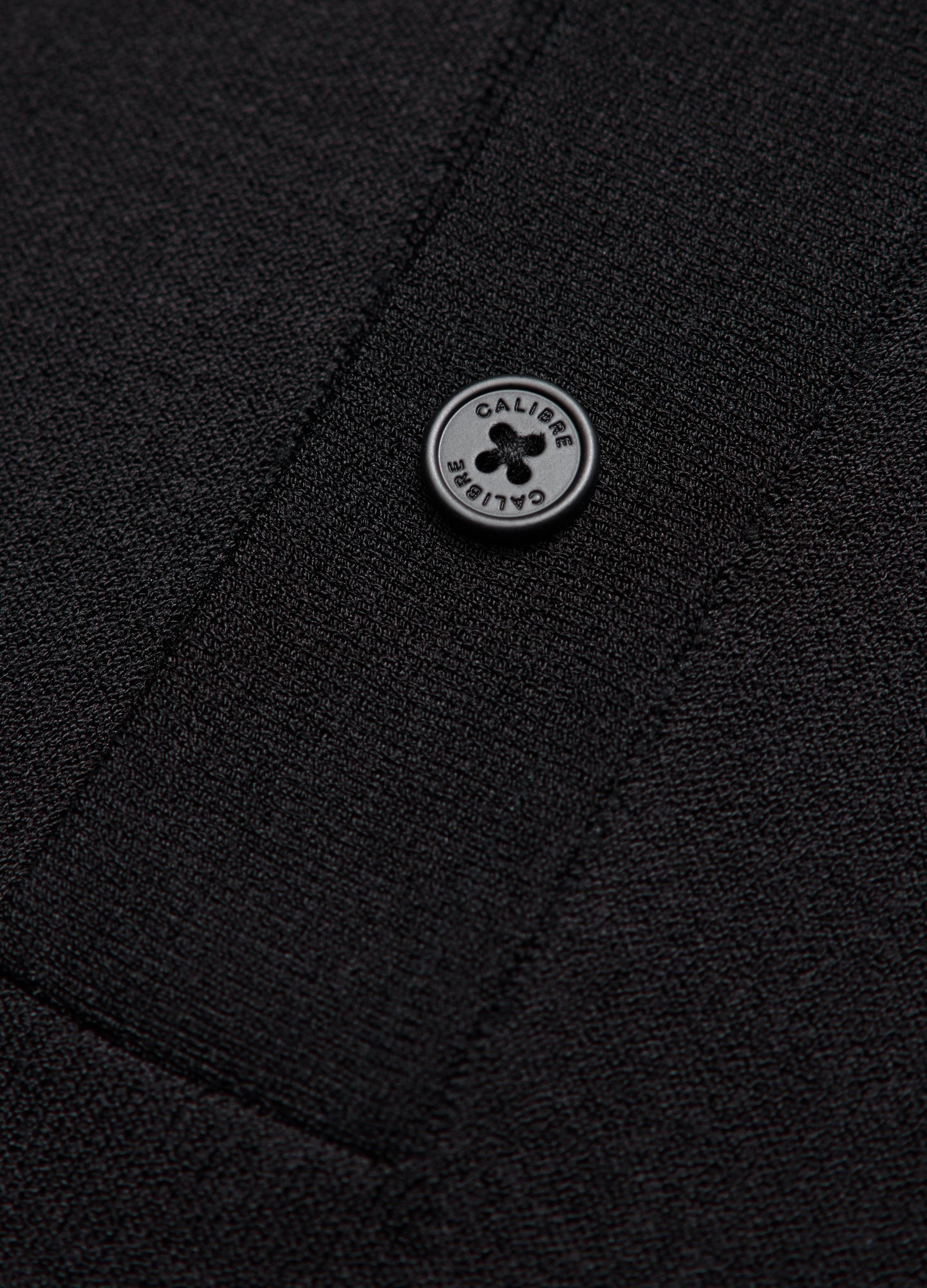 Long Sleeved Tech Knit Polo Black