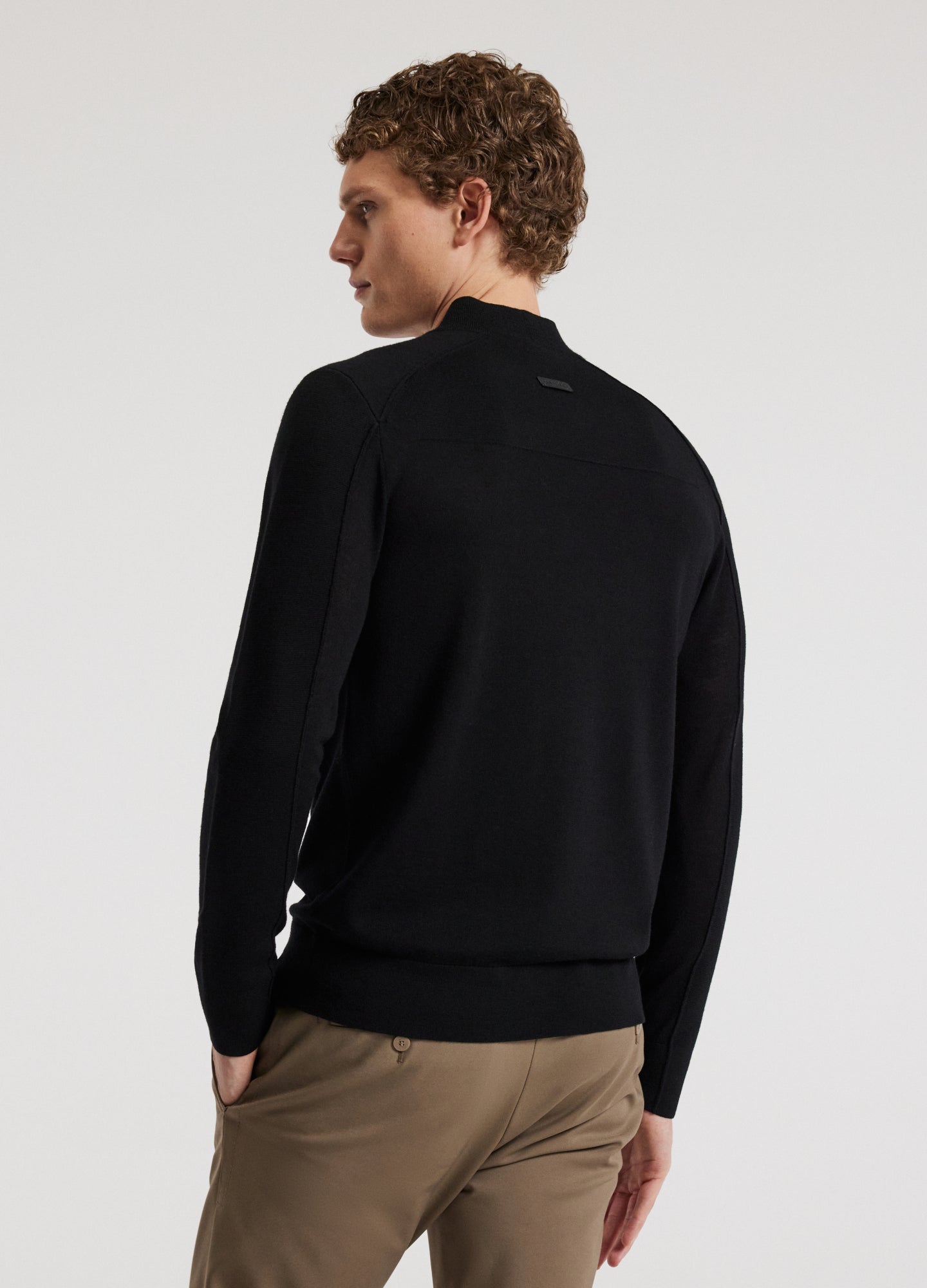 Mock Neck Merino Sweater Black