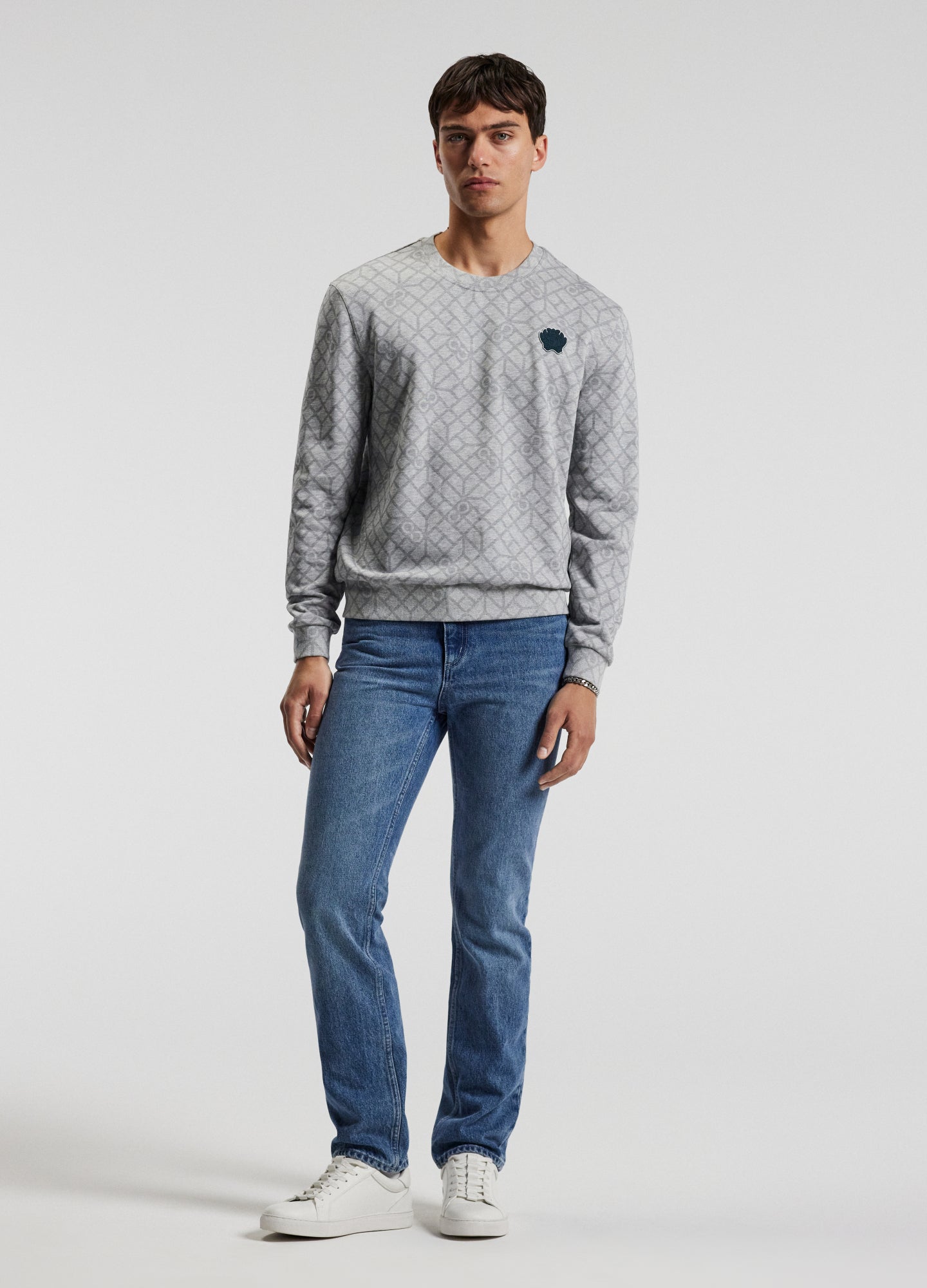 All Over Monogram Sweat Grey Marle