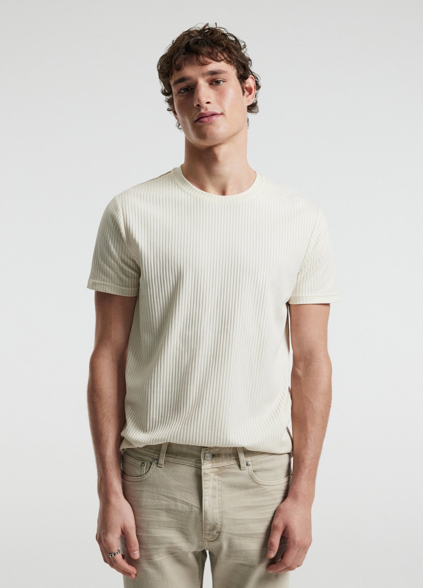 Ribbed T-Shirt Bone