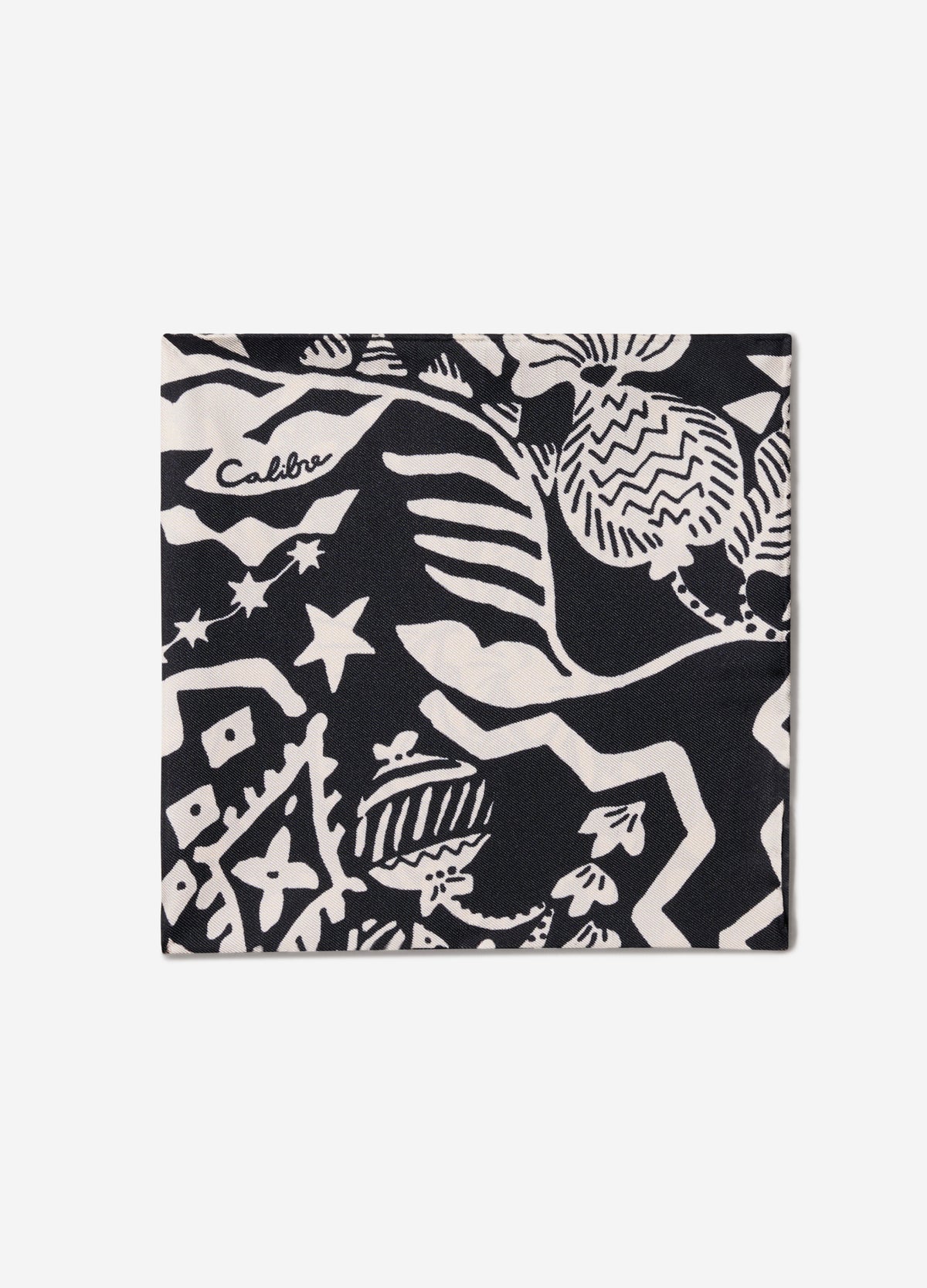 Shadow Tapestry Silk Pocket Square Black Combo