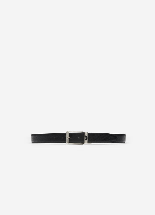 Monogram Reversible Leather Belt Black
