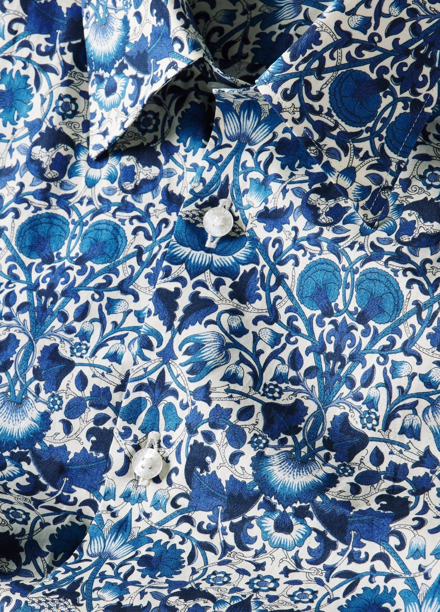 Trailing Botanic Print Shirt Teal