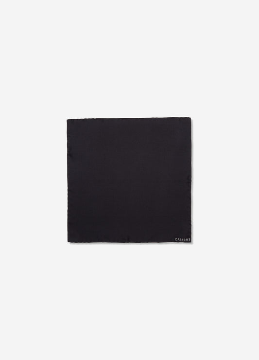 Solid Silk Pocket Square Black
