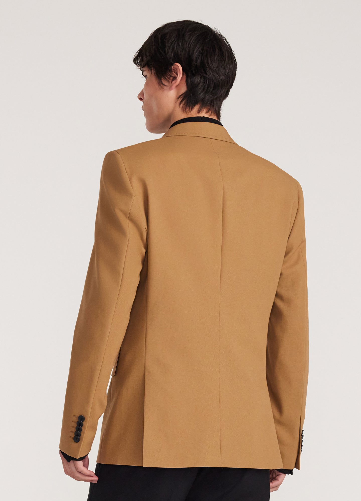 Double Crepe Double Breasted Jacket Camel