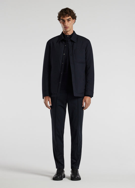 Padded Wool Shirt Jacket Navy Dark