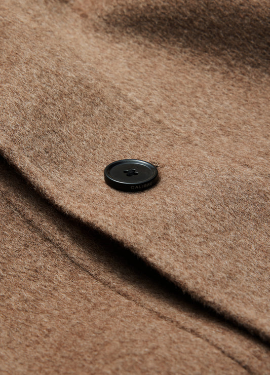 Double Face Funnel Neck Coat Beige Combo