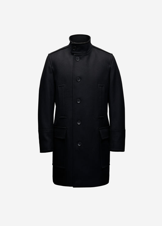 Military Melton Coat Black