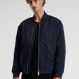 Padded Nylon Bomber Jacket Navy