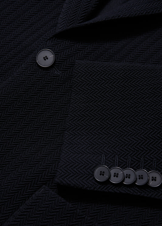 Herringbone Jacquard Blazer Navy