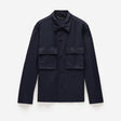 Linen Blend Shirt Jacket Navy