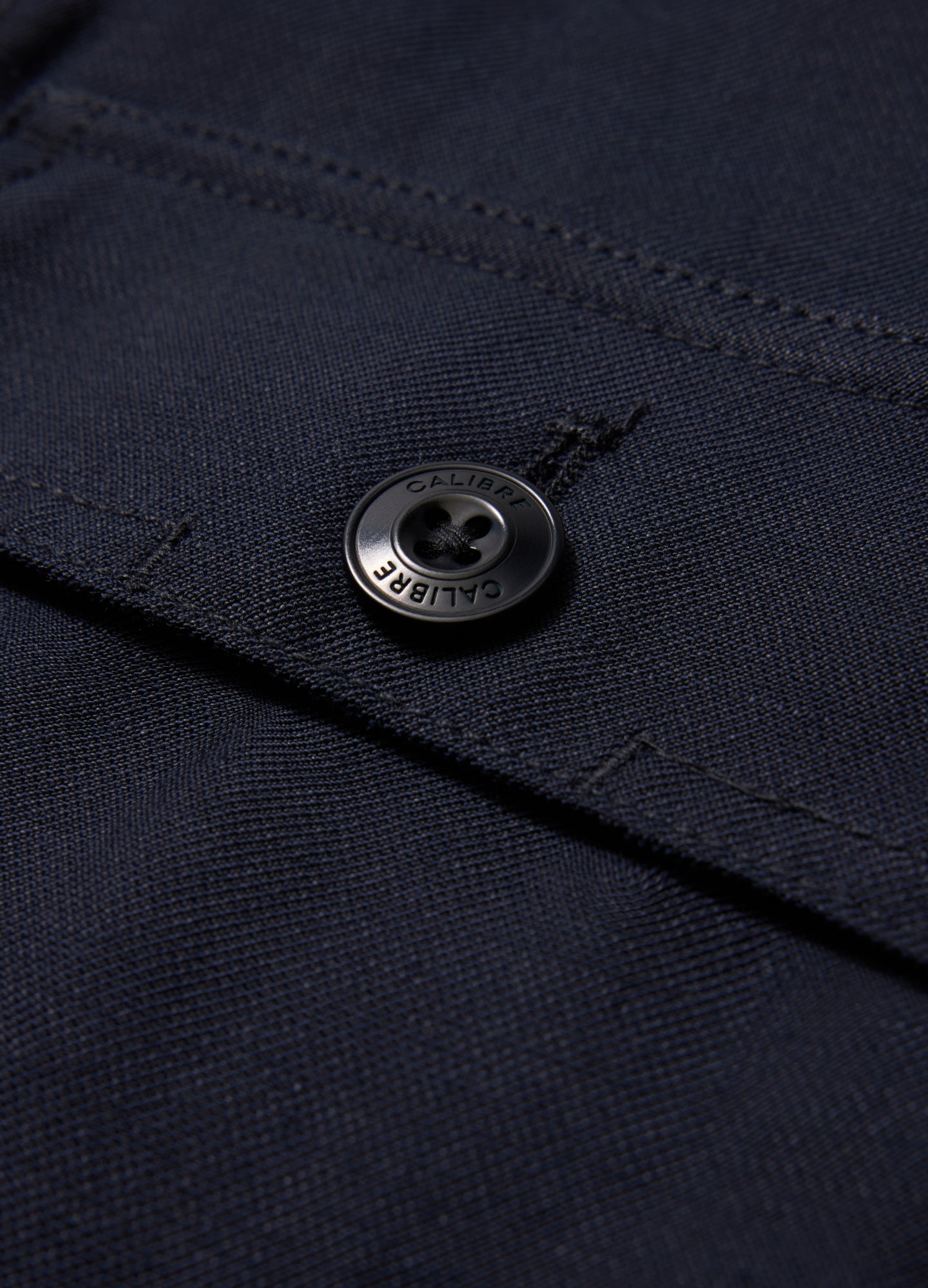 Linen Blend Shirt Jacket Navy