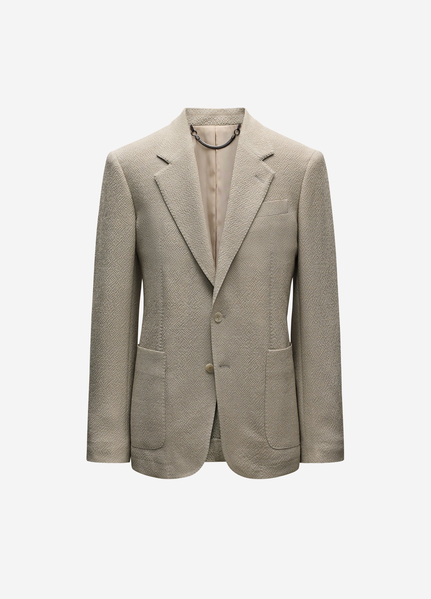 Unstructured Textured Blazer Neutral