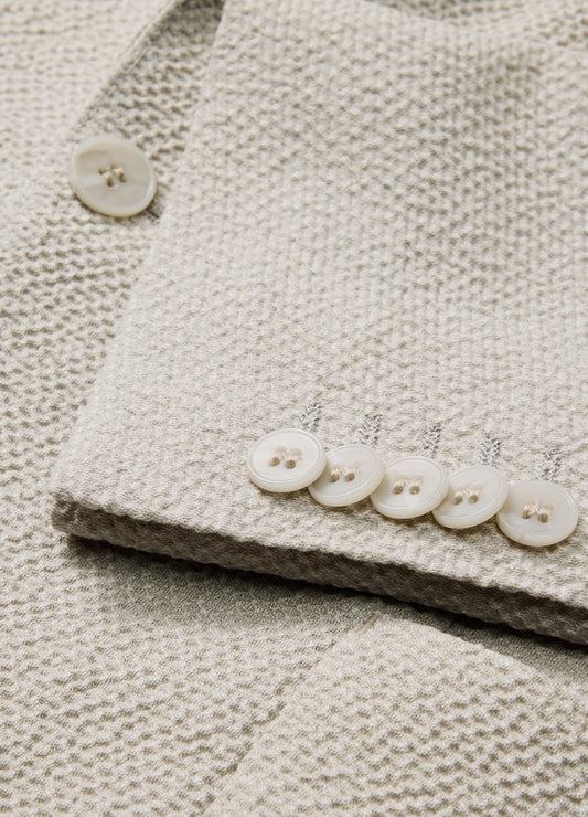 Unstructured Textured Blazer Neutral