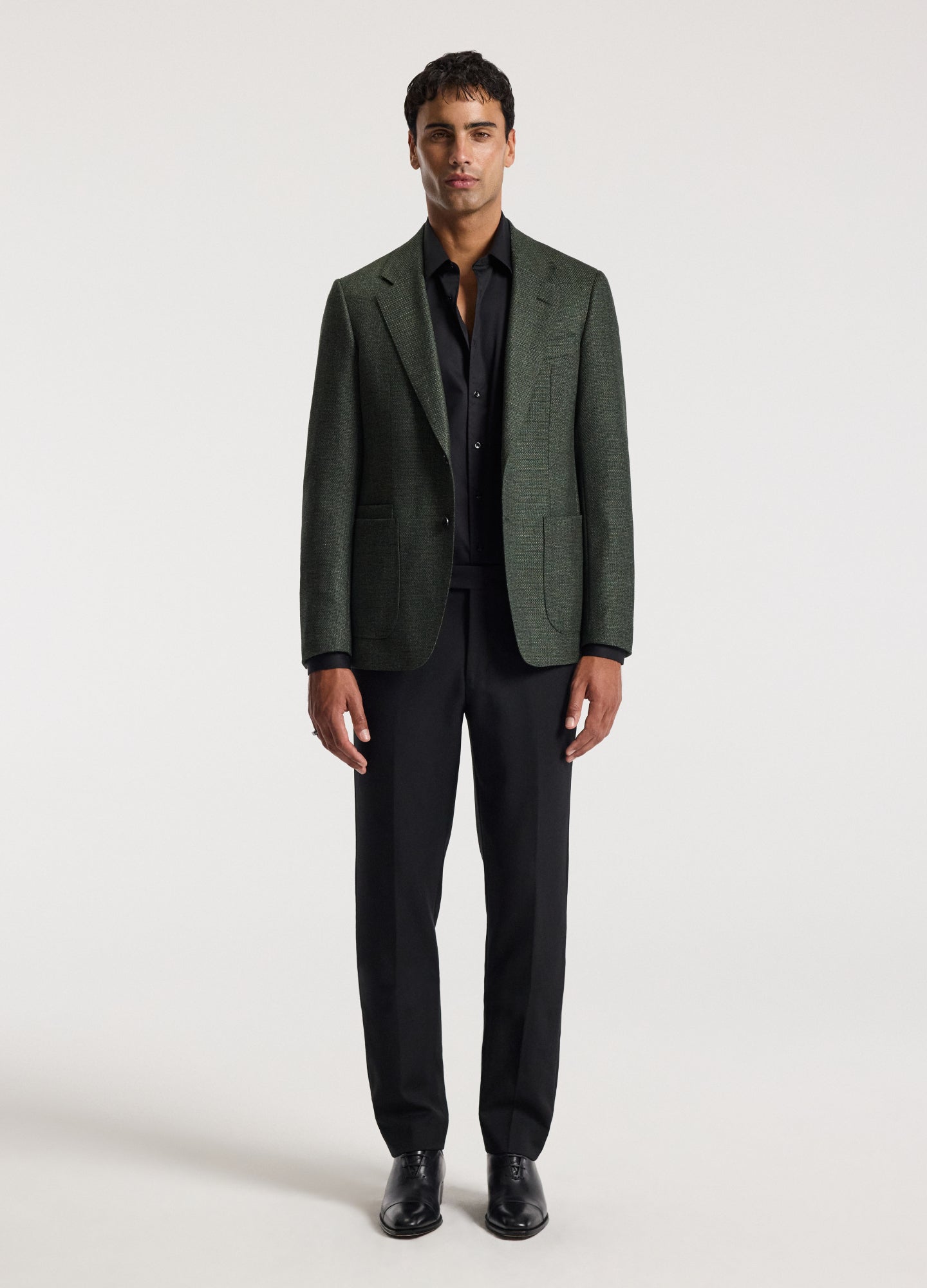 Hopsack Wool Blazer Khaki