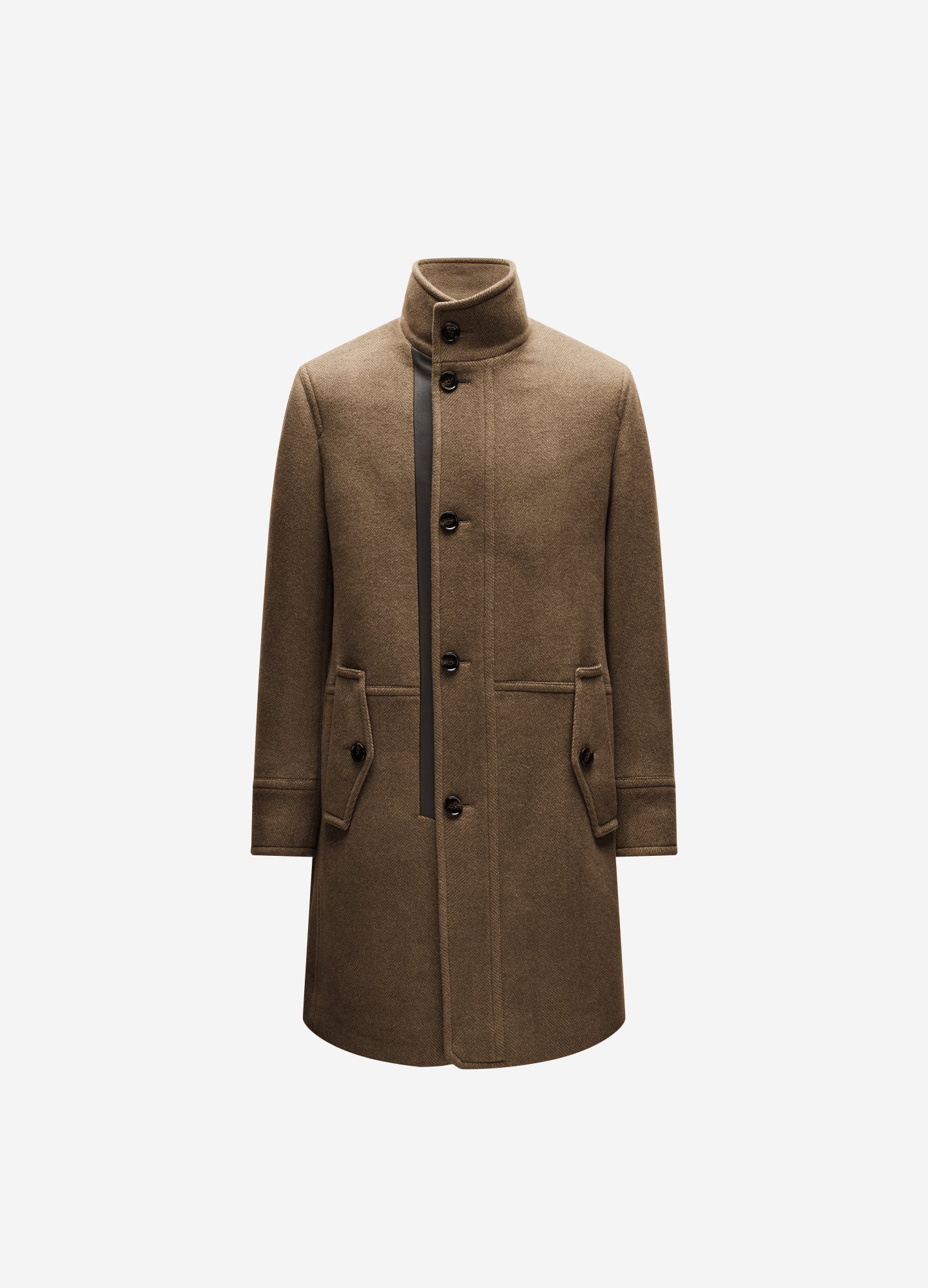Wool Funnel Neck Coat Camel