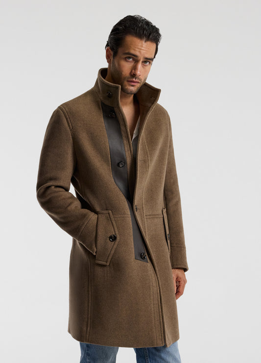 Wool Funnel Neck Coat Camel