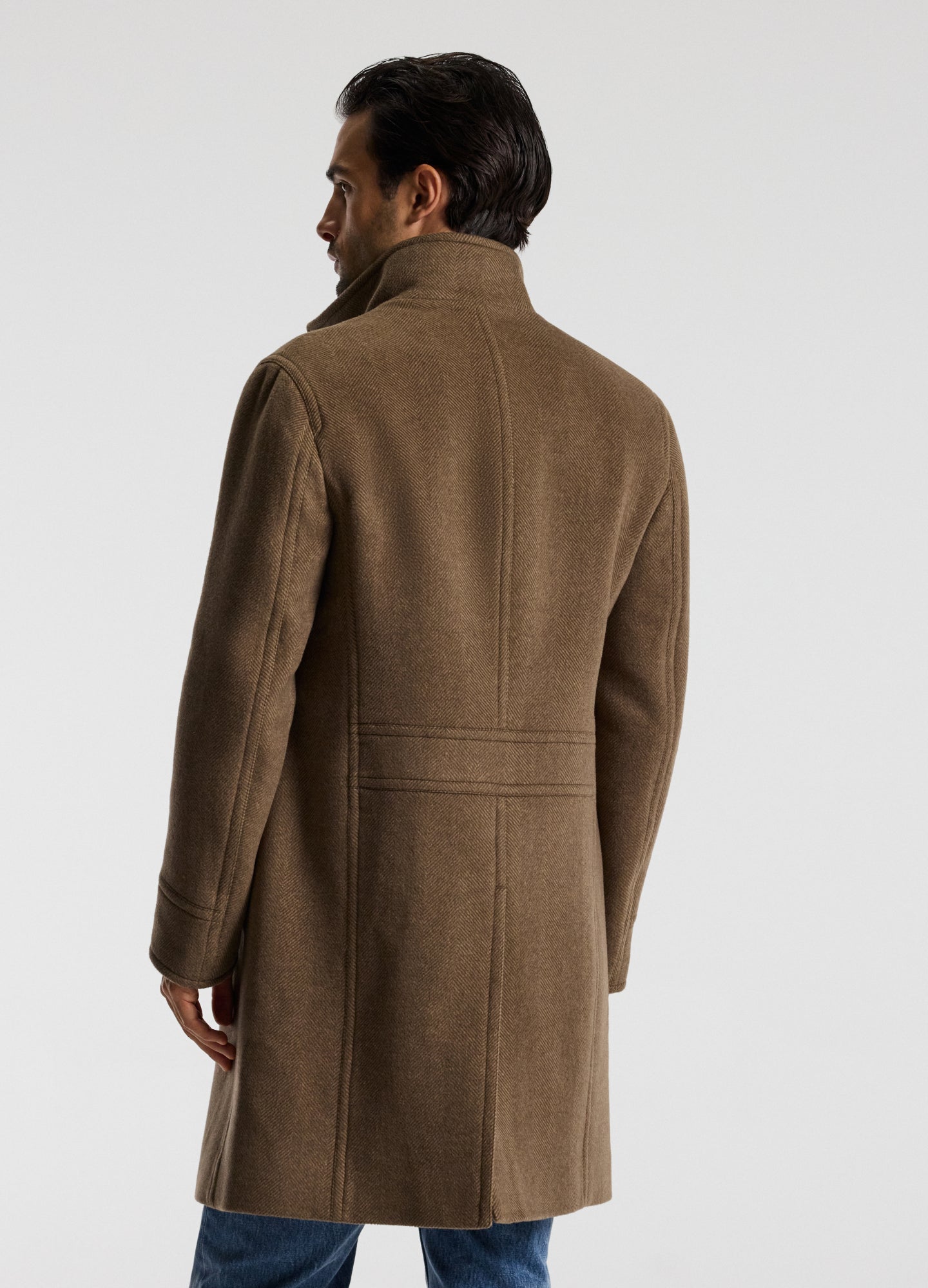 Wool Funnel Neck Coat Camel