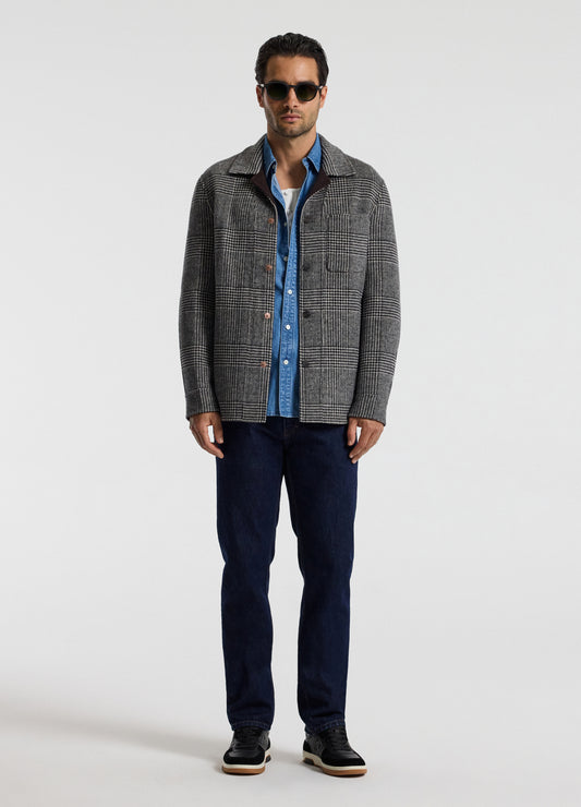Double Faced Wool Shirt Jacket Black
