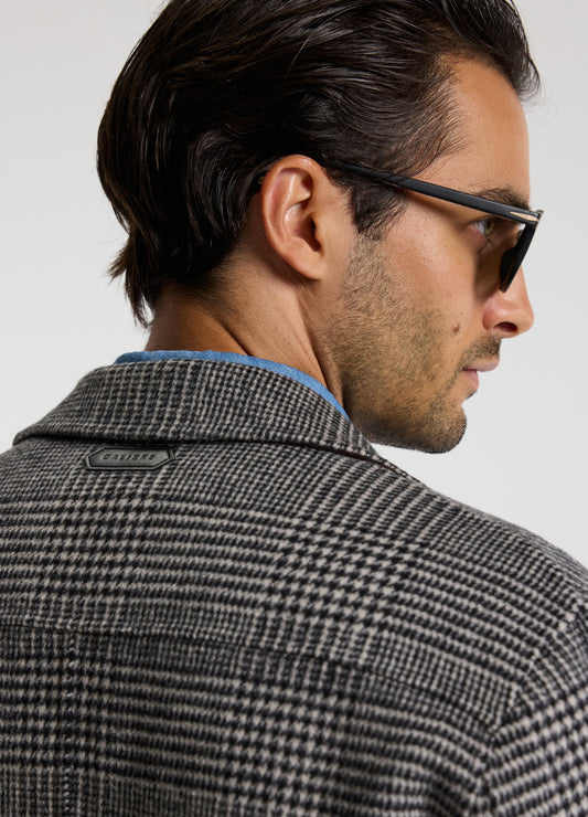 Double Faced Wool Shirt Jacket Black
