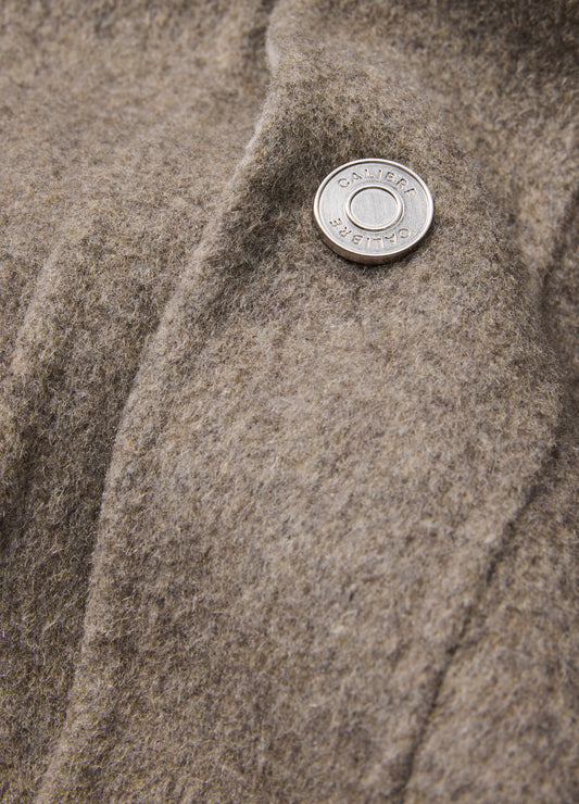 Double Faced Wool Shirt Jacket Sepia