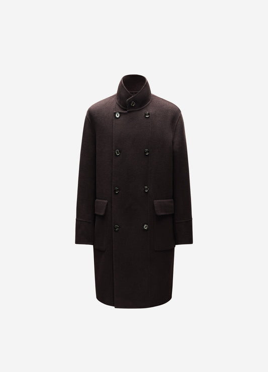Double Breasted Wool Cashmere Coat Chocolate