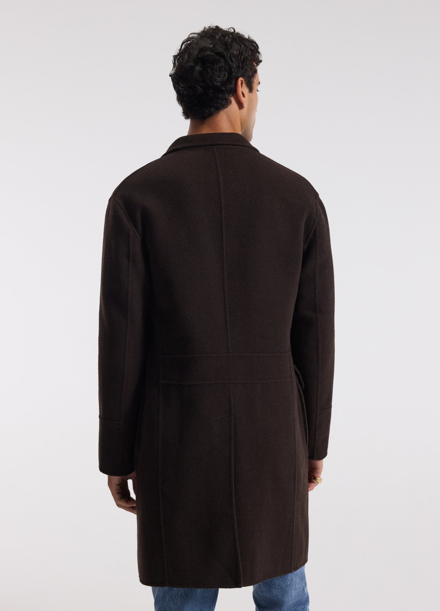 Double Breasted Wool Cashmere Coat Chocolate