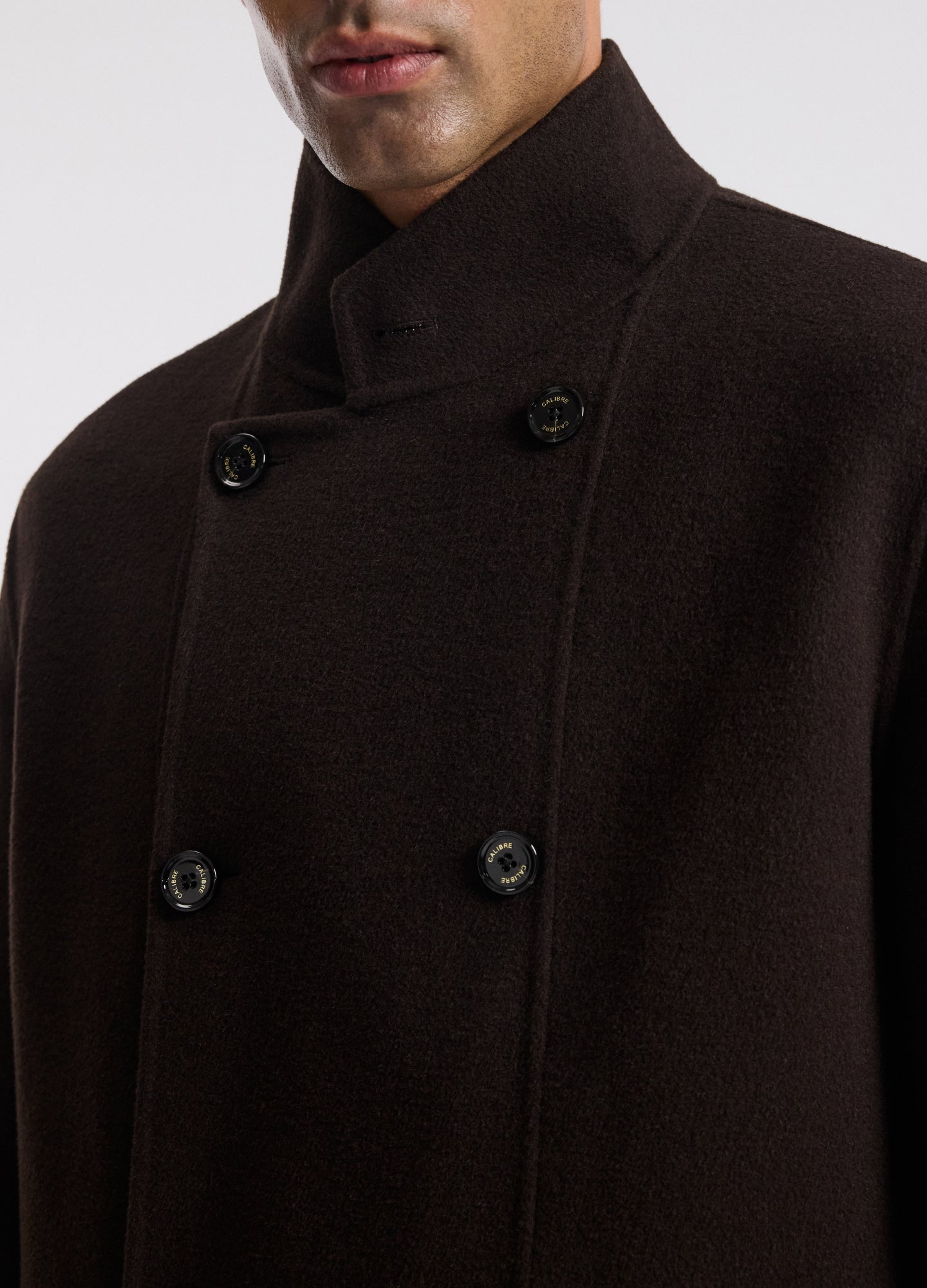 Double Breasted Wool Cashmere Coat Chocolate