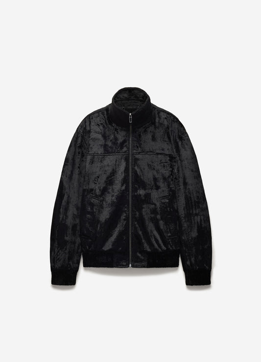 Velvet Bomber Jacket Black