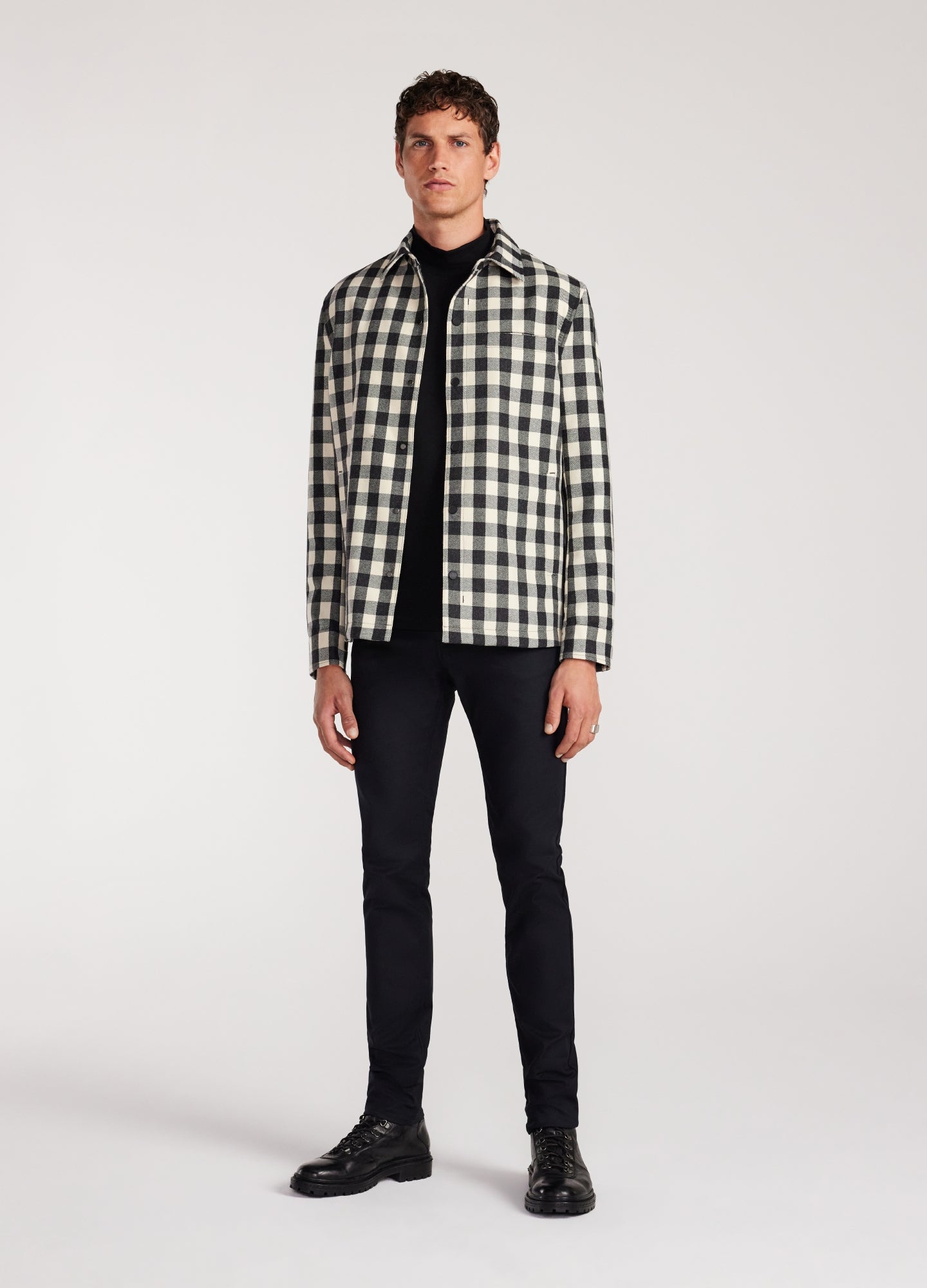 Lined Check Shirt Jacket Neutral