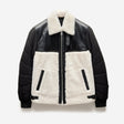 Quilted Shearling Biker Jacket Ivory