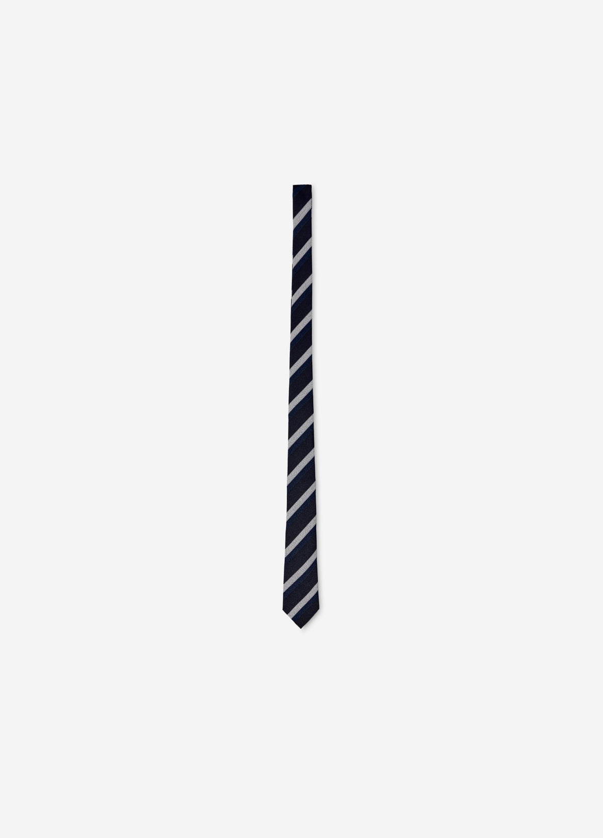 Stripe Jacquard Silk Tie Navy Combo