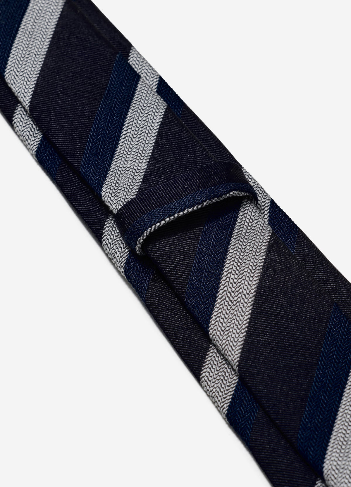 Stripe Jacquard Silk Tie Navy Combo