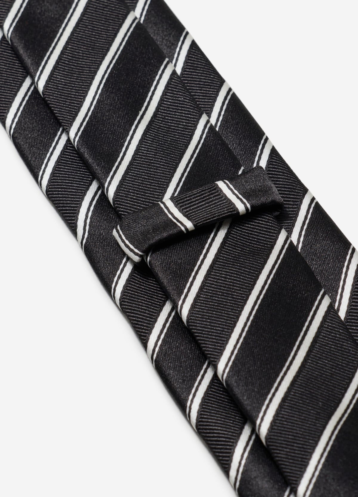 Double Stripe Jacquard Silk Tie Black Combo
