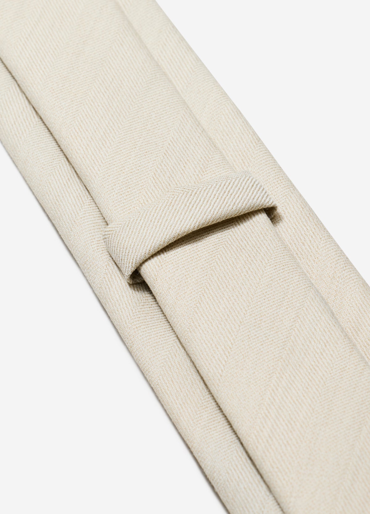 Textured Twill Wool Tie Natural