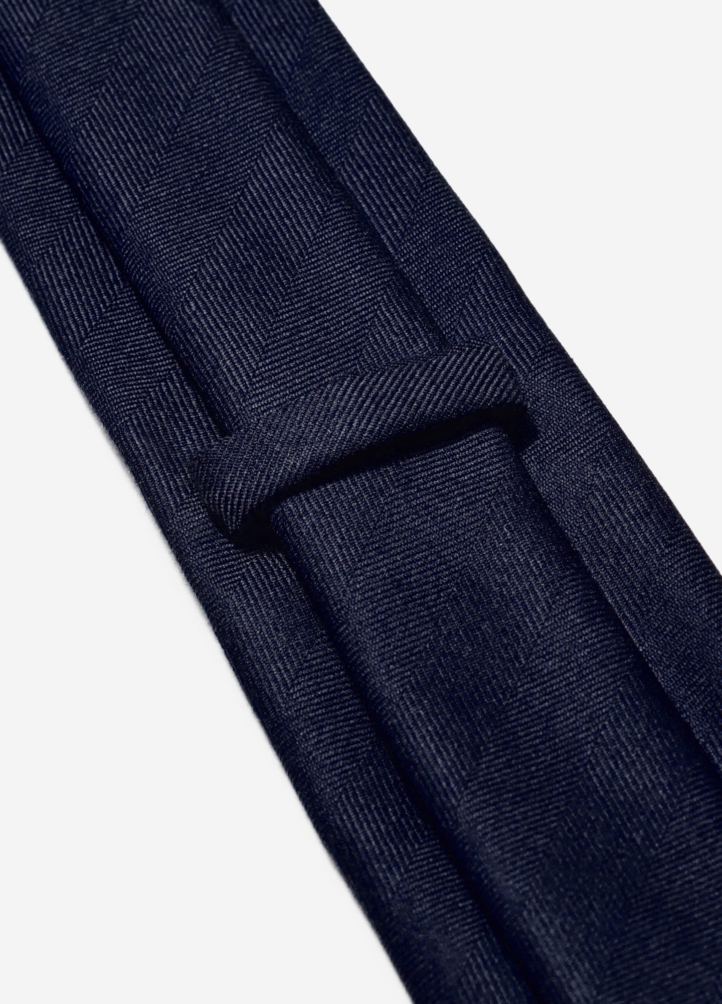 Textured Twill Wool Tie Navy